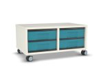 Flexeo Regal, 2 Reihen, 4 kleine Boxen, Mittelwand 4095 (Zoom)