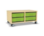 Flexeo Regal, 2 Reihen, 4 kleine Boxen, Mittelwand 4094 (Zoom)