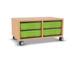 Flexeo Regal, 2 Reihen, 4 kleine Boxen, Mittelwand 4094 (Zoom)