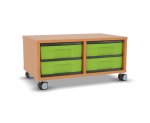 Flexeo Regal, 2 Reihen, 4 kleine Boxen, Mittelwand 4094 (Zoom)