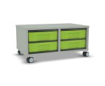 Flexeo Regal, 2 Reihen, 4 kleine Boxen, Mittelwand 4094 (Zoom)