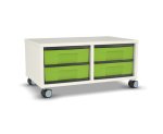 Flexeo Regal, 2 Reihen, 4 kleine Boxen, Mittelwand 4094 (Zoom)