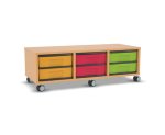 Flexeo Regal, 3 Reihen, 6 kleine Boxen, Mittelwand 4091 (Zoom)