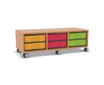 Flexeo Regal, 3 Reihen, 6 kleine Boxen, Mittelwand 4091 (Zoom)