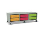 Flexeo Regal, 3 Reihen, 6 kleine Boxen, Mittelwand 4091 (Zoom)