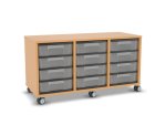 Flexeo Regal, 3 Reihen, 6 kleine Boxen, Mittelwand 4096 (Zoom)