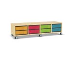 Flexeo Regal, 4 Reihen, 8 kleine Boxen, Mittelwand