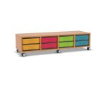 Flexeo Regal, 4 Reihen, 8 kleine Boxen, Mittelwand 4091 (Zoom)