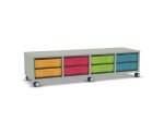 Flexeo Regal, 4 Reihen, 8 kleine Boxen, Mittelwand 4091 (Zoom)