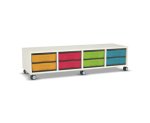 Flexeo Regal, 4 Reihen, 8 kleine Boxen, Mittelwand 4091 (Zoom)