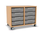 Flexeo Regal, 2 Reihen, 8 kleine Boxen, Mittelwand 4096 (Zoom)