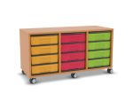 Flexeo Regal, 3 Reihen, 12 kleine Boxen, Mittelwand 4091 (Zoom)