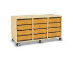 Flexeo Regal, 3 Reihen, 12 kleine Boxen, Mittelwand 4093 (Zoom)