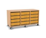 Flexeo Regal, 3 Reihen, 12 kleine Boxen, Mittelwand 4093 (Zoom)