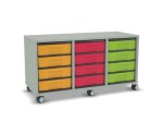 Flexeo Regal, 3 Reihen, 12 kleine Boxen, Mittelwand 4091 (Zoom)