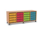 Flexeo Regal, 4 Reihen, 16 kleine Boxen, Mittelwand 4091 (Zoom)