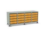 Flexeo Regal, 4 Reihen, 16 kleine Boxen, Mittelwand 4093 (Zoom)