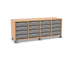 Flexeo Regal, 4 Reihen, 16 kleine Boxen, Mittelwand 4096 (Zoom)