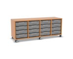 Flexeo Regal, 4 Reihen, 16 kleine Boxen, Mittelwand 4096 (Zoom)