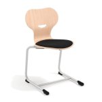 Mirplay Schulstuhl Mia Freischwinger mit Holzschale optional auch mit Sitzpolster (Zoom)