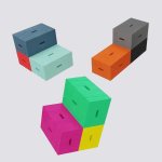 Xbrick&reg; Sitzkreis Set Regenbogen  (Zoom)