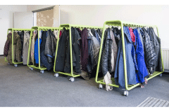 Eromesmarko Stent Garderobe fahrbare Garderobe aus Stahl (Zoom)