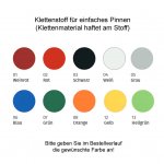 Conen Moderationswand mit Stoffoberfläche, fahrbar Lieferbare Farben für den Klettenstoff (Zoom)