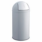 helit Abfallbehälter mit Push-Einwurfklappe, 50 Liter Grau (Zoom)