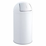 helit Abfallbehälter mit Push-Einwurfklappe, 50 Liter Weiß (Zoom)