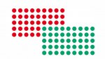 Franken Moderations- Klebepunkte Rot und Grün (Zoom)